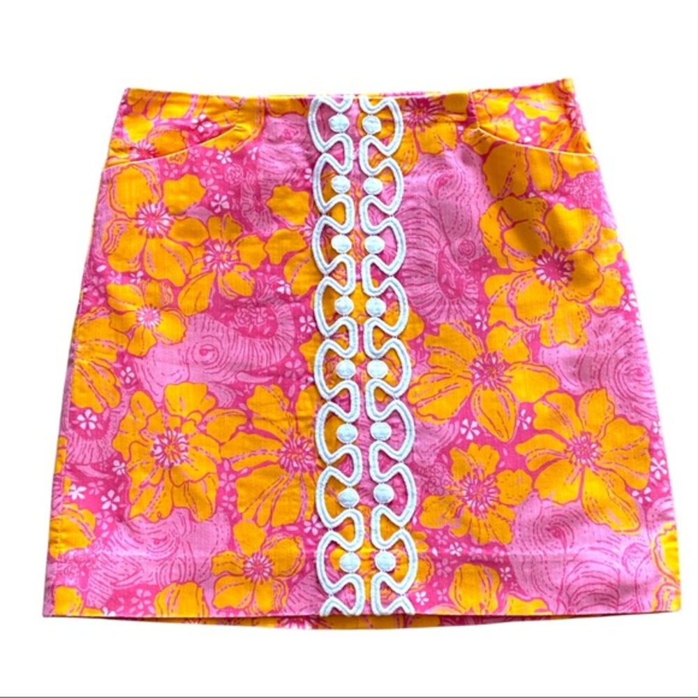 Lilly Pulitzer Pink & Orange Floral (Ten Ton Bouquet) RoslynMini Skirt